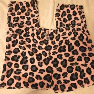 Pink Leopard Print Fuzzy PJ Bottoms